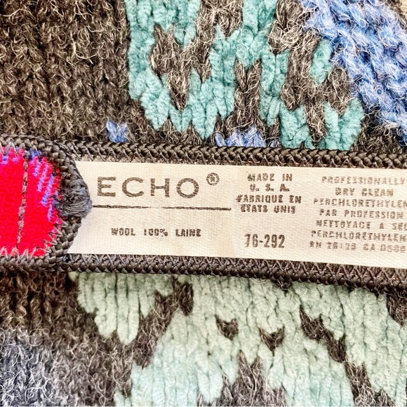 SOLD :: Vintage 80s Wool and Leather Plaid Belt - Picture 6 of 9